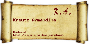 Kreutz Armandina névjegykártya